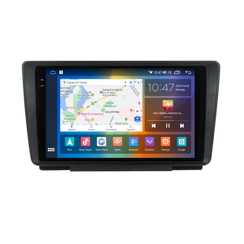 Navigatie dedicata cu Android Skoda Octavia II 2004 - 2013, 4GB RAM, Radio GPS Dual Zone, Display 2K QLED 9.5