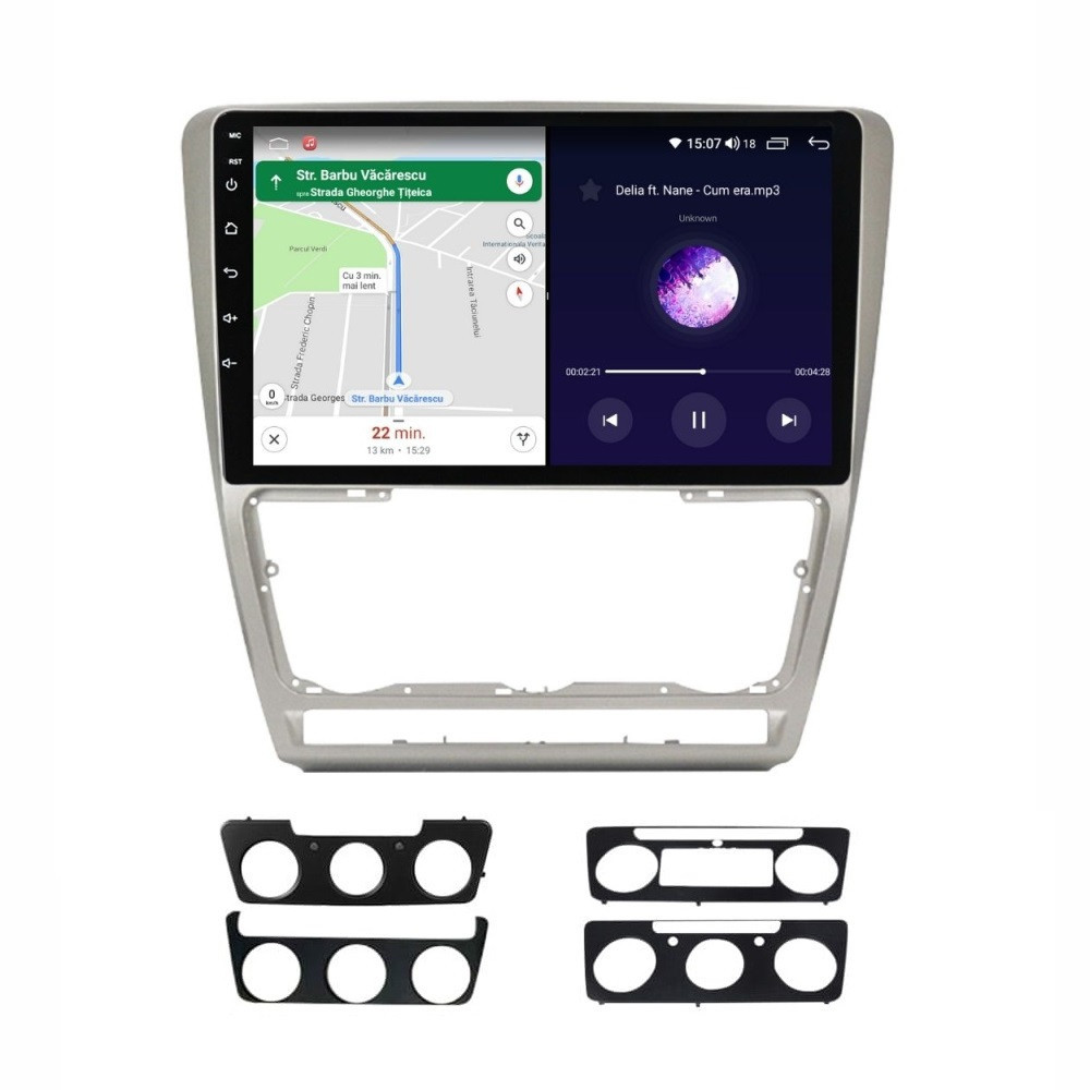 Navigatie dedicata cu Android Skoda Octavia II 2004 - 2013, gri, 6GB RAM, Radio GPS Dual Zone, Display HD QLED 10" Touchscreen, Internet Wi-Fi si slot SIM 4G, Bluetooth, MirrorLink, USB - Imagine 8