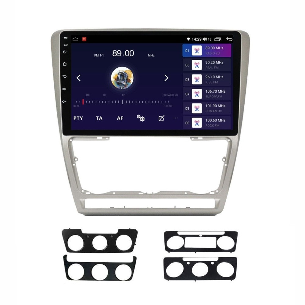 Navigatie dedicata cu Android Skoda Octavia II 2009 - 2013, gri, 6GB RAM, Radio GPS Dual Zone, Display HD QLED 10