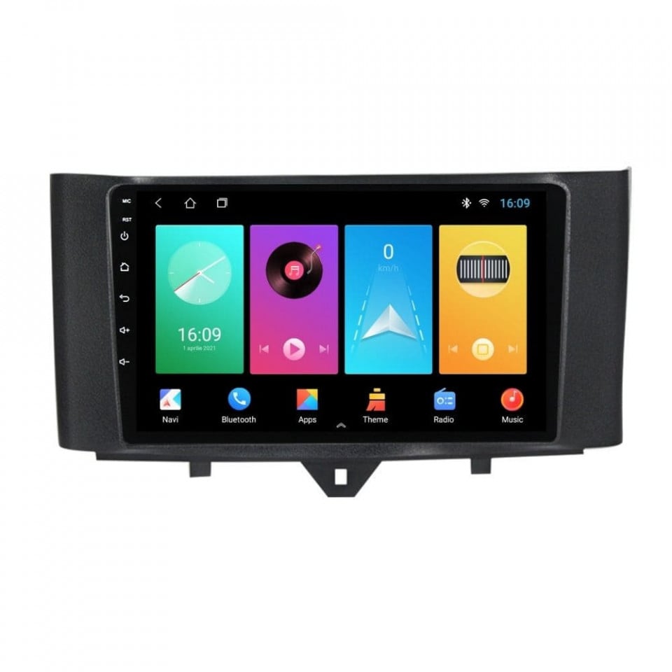 Navigatie dedicata cu Android Smart Fortwo 2011 - 2014, 1GB RAM, Radio GPS Dual Zone, Display HD IPS 9