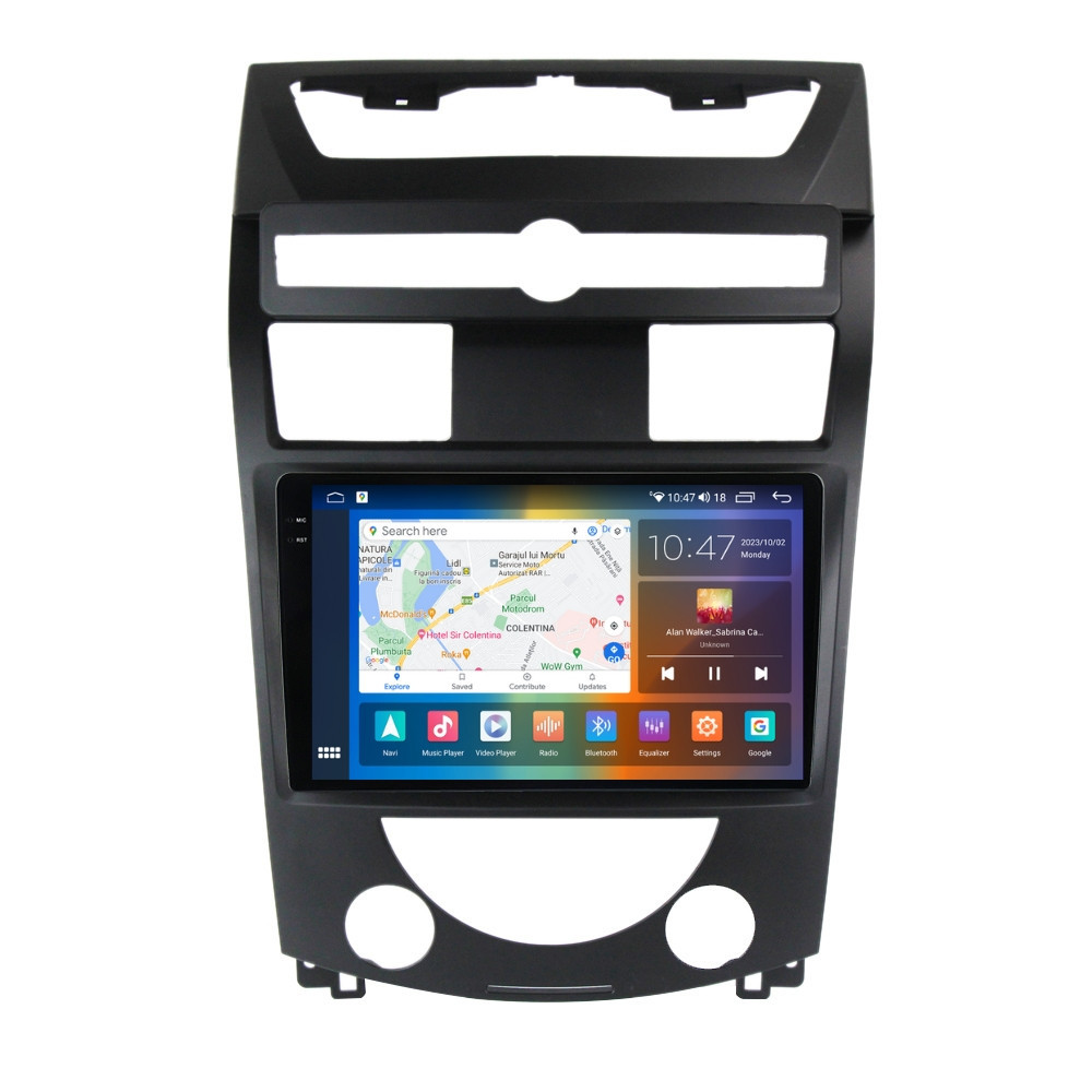 Navigatie dedicata cu Android Ssangyong Rexton 2006 - 2012, 8GB RAM, Radio GPS Dual Zone, Display 2K QLED 10.36