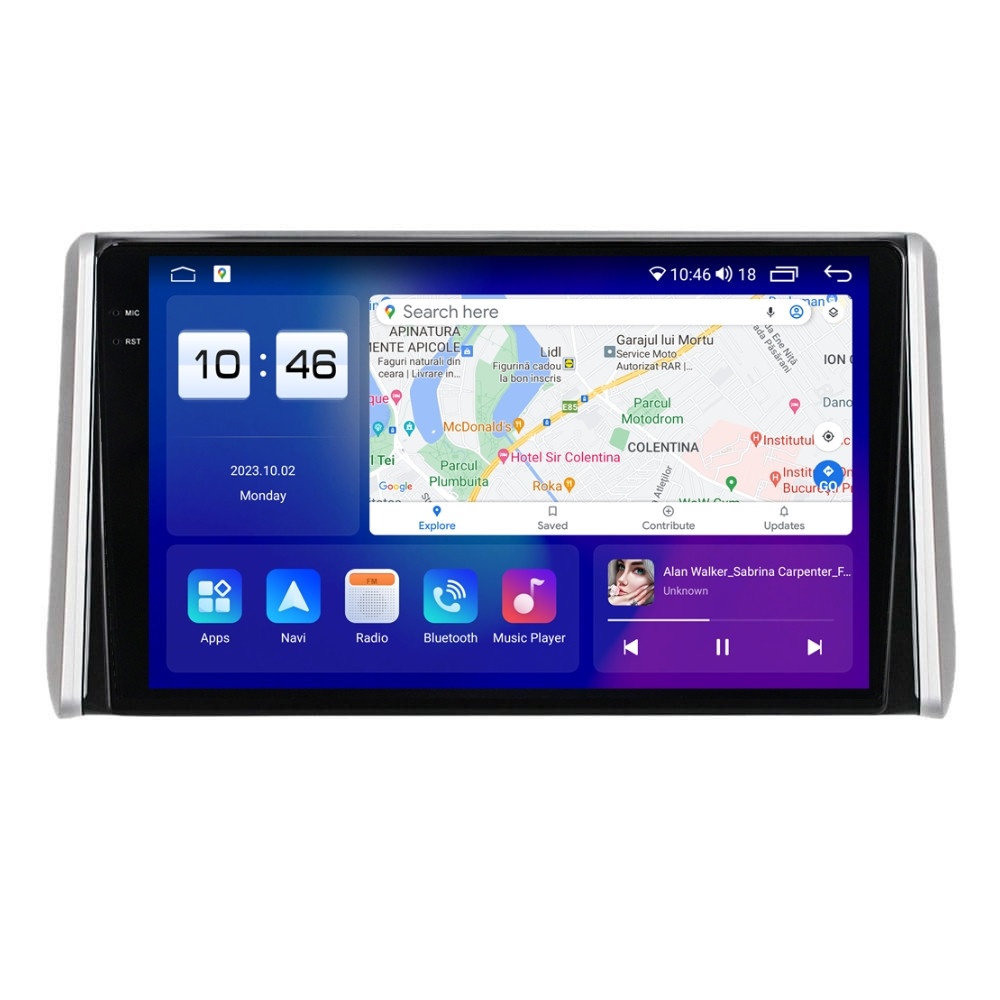 Navigatie dedicata cu Android Suzuki Across dupa 2020, 8GB RAM, Radio GPS Dual Zone, Display 2K QLED 10.36