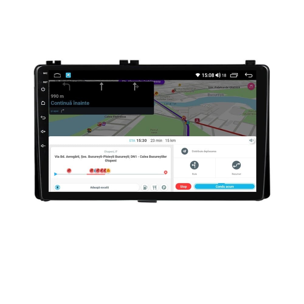 Navigatie dedicata cu Android Toyota Auris 2015 - 2019, 4GB RAM, Radio GPS Dual Zone, Display HD QLED 9" Touchscreen, Internet Wi-Fi si slot SIM 4G, Bluetooth, MirrorLink, USB - Imagine 8