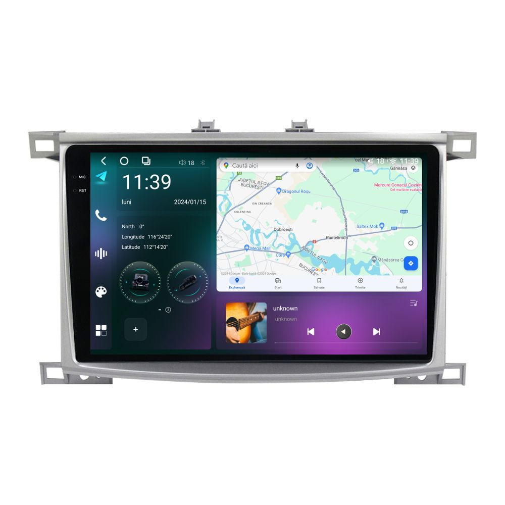 Navigatie dedicata cu Android Toyota Land Cruiser J100 2002 - 2008, 12GB RAM, Radio GPS Dual Zone, Display 2K QLED 10.36