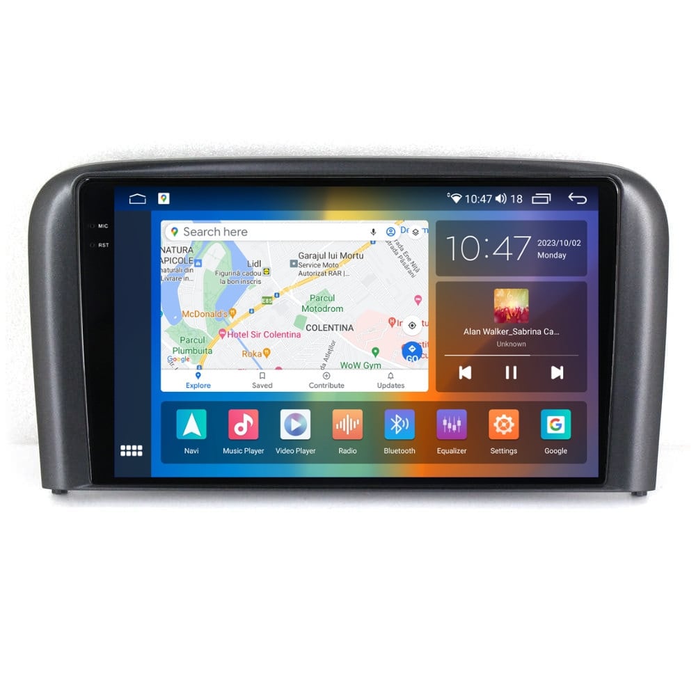 Navigatie dedicata cu Android Volvo S80 I 2004 - 2006, 4GB RAM, Radio GPS Dual Zone, Display 2K QLED 9.5