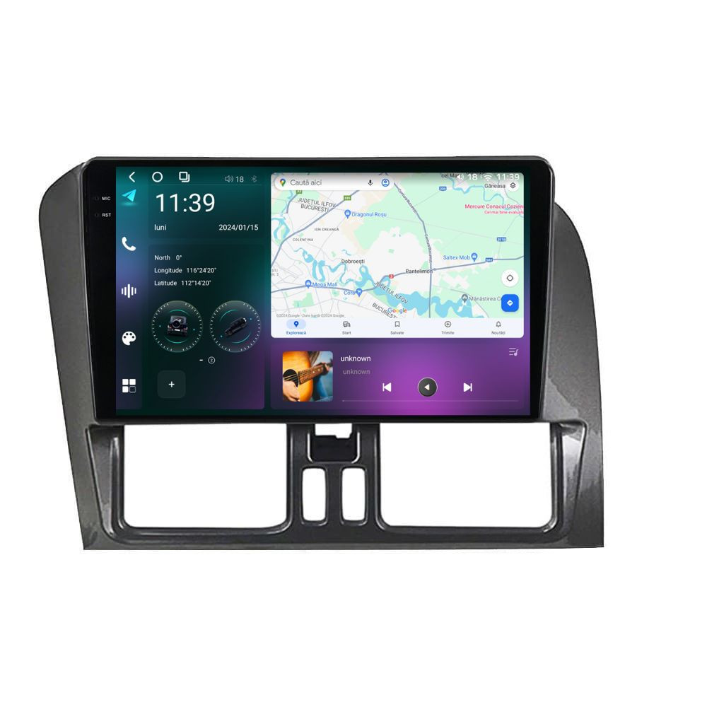 Navigatie dedicata cu Android Volvo XC60 I 2008 - 2013, 12GB RAM, Radio GPS Dual Zone, Display 2K QLED 9.5