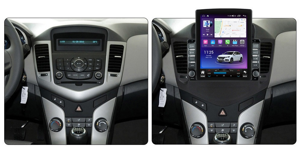 Navigatie dedicata cu Android Chevrolet Cruze 2008 - 2013, 4GB RAM, Radio GPS Dual Zone, Touchscreen IPS 9.7