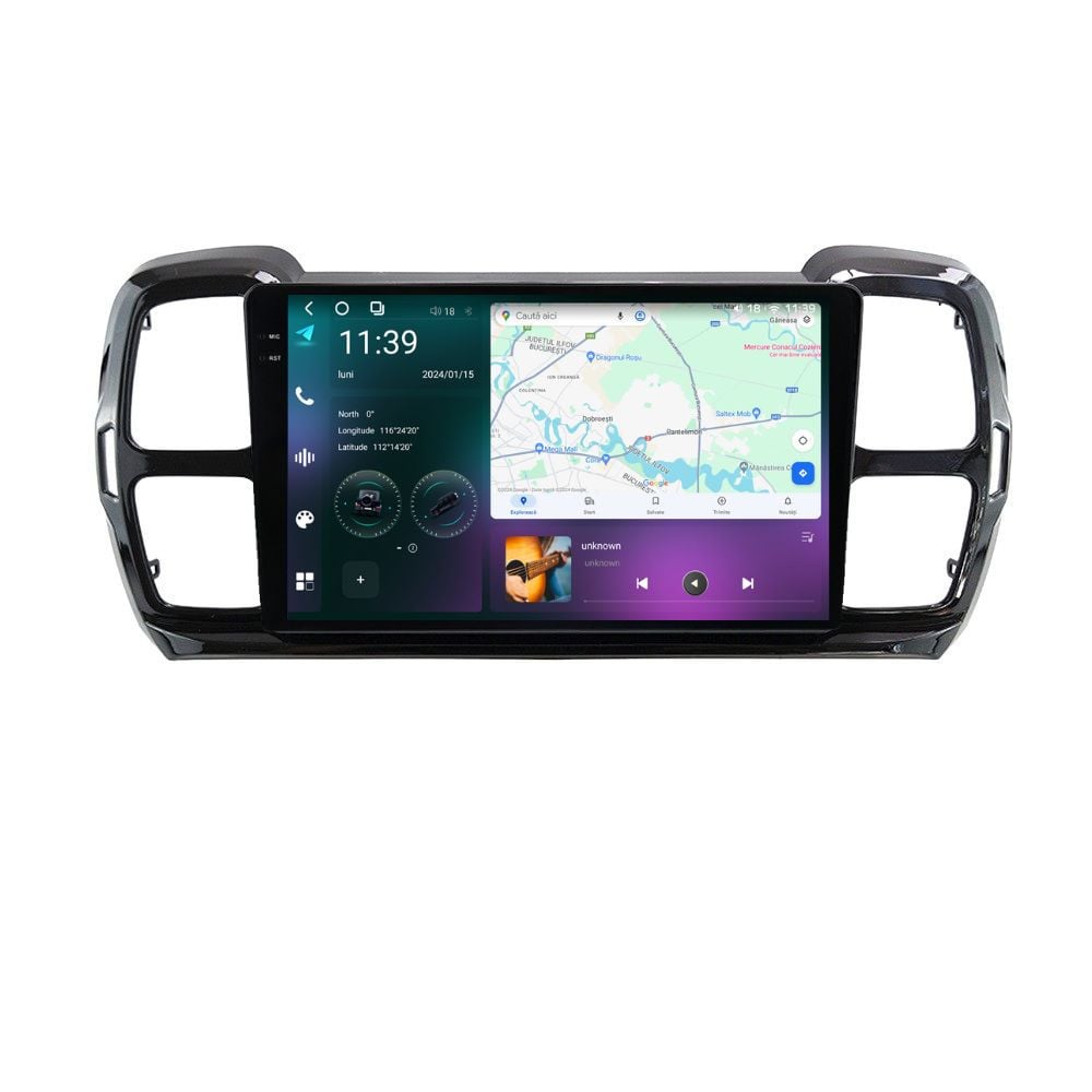 Navigatie dedicata cu Android Citroen C5 Aircross dupa 2018, 12GB RAM, Radio GPS Dual Zone, Display 2K QLED 9.5