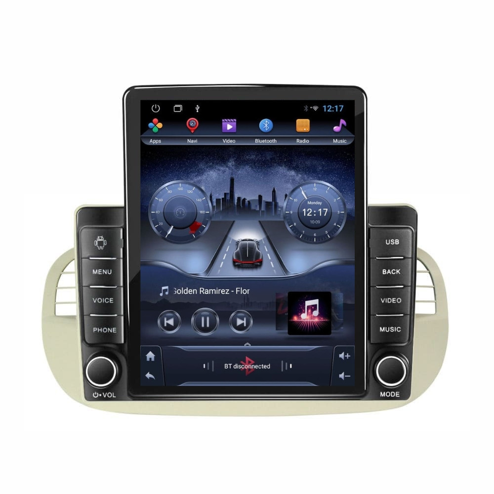 Navigatie dedicata cu Android Fiat 500 2007 - 2015, gri, 2GB RAM, Radio GPS Dual Zone, Touchscreen IPS 9.7