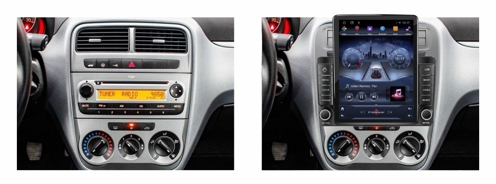 Navigatie dedicata cu Android Fiat Punto 199 / Grande Punto 2005 - 2010, 2GB RAM, Radio GPS Dual Zone, Touchscreen IPS 9.7