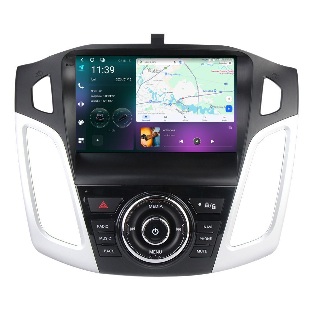 Navigatie dedicata cu Android Ford Focus III 2011 - 2018, 12GB RAM, Radio GPS Dual Zone, Display 2K QLED 9.5