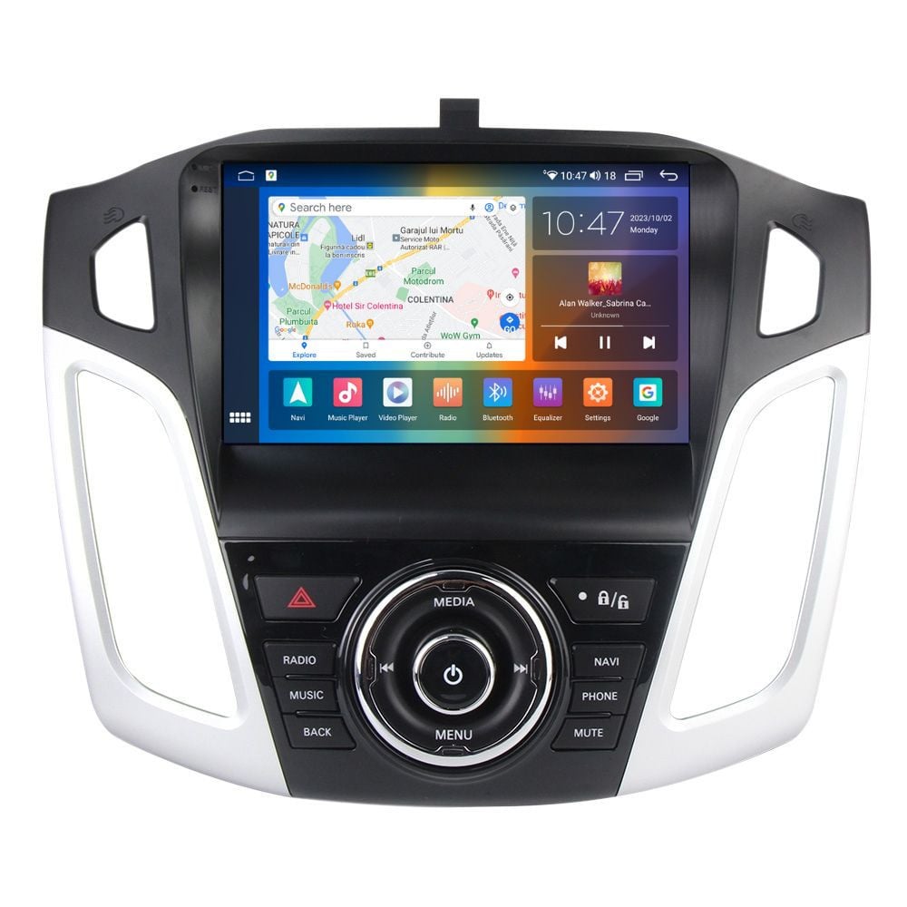 Navigatie dedicata cu Android Ford Focus III 2011 - 2018, 4GB RAM, Radio GPS Dual Zone, Display 2K QLED 9.5