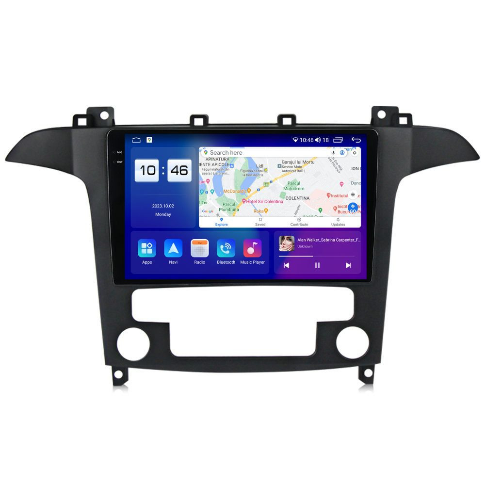 Navigatie dedicata cu Android Ford S-Max I / Galaxy II 2006 - 2015, clima automata, 8GB RAM, Radio GPS Dual Zone, Display 2K QLED 9.5