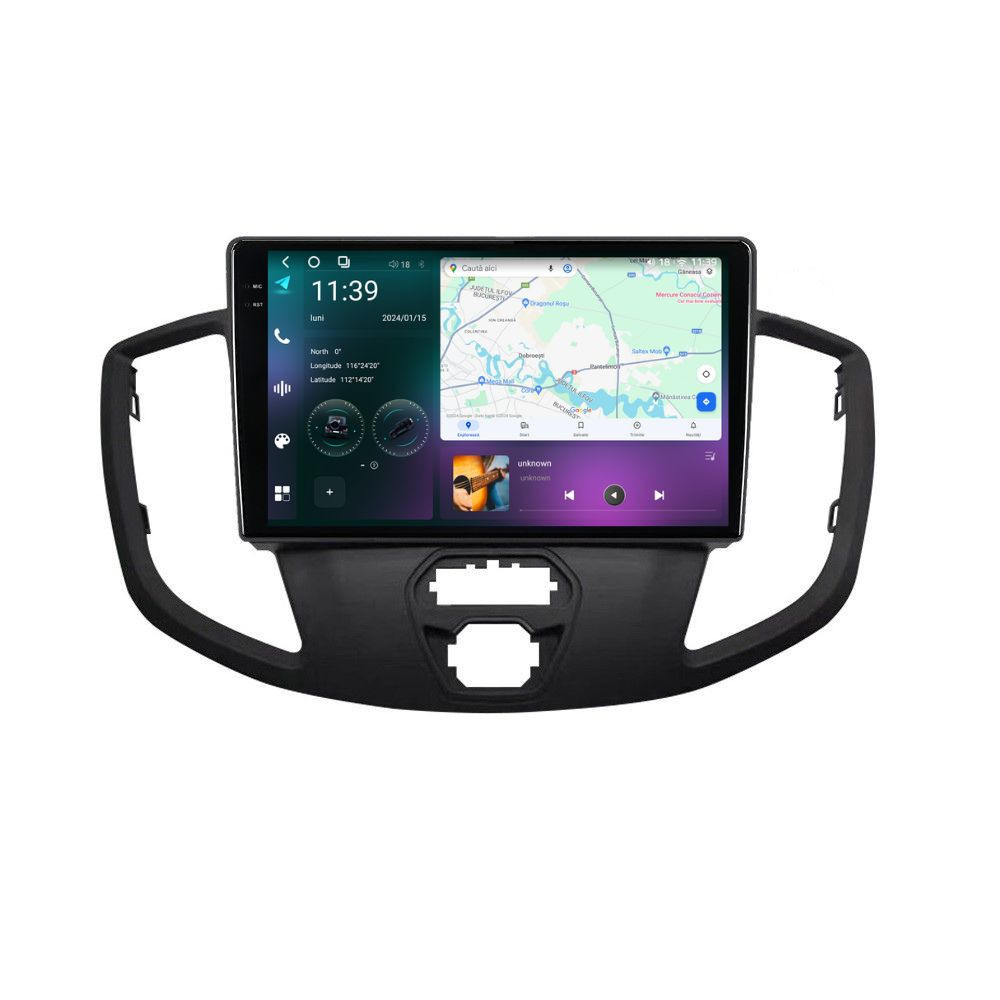 Navigatie dedicata cu Android Ford Transit 2014 - 2020, 12GB RAM, Radio GPS Dual Zone, Display 2K QLED 9.5