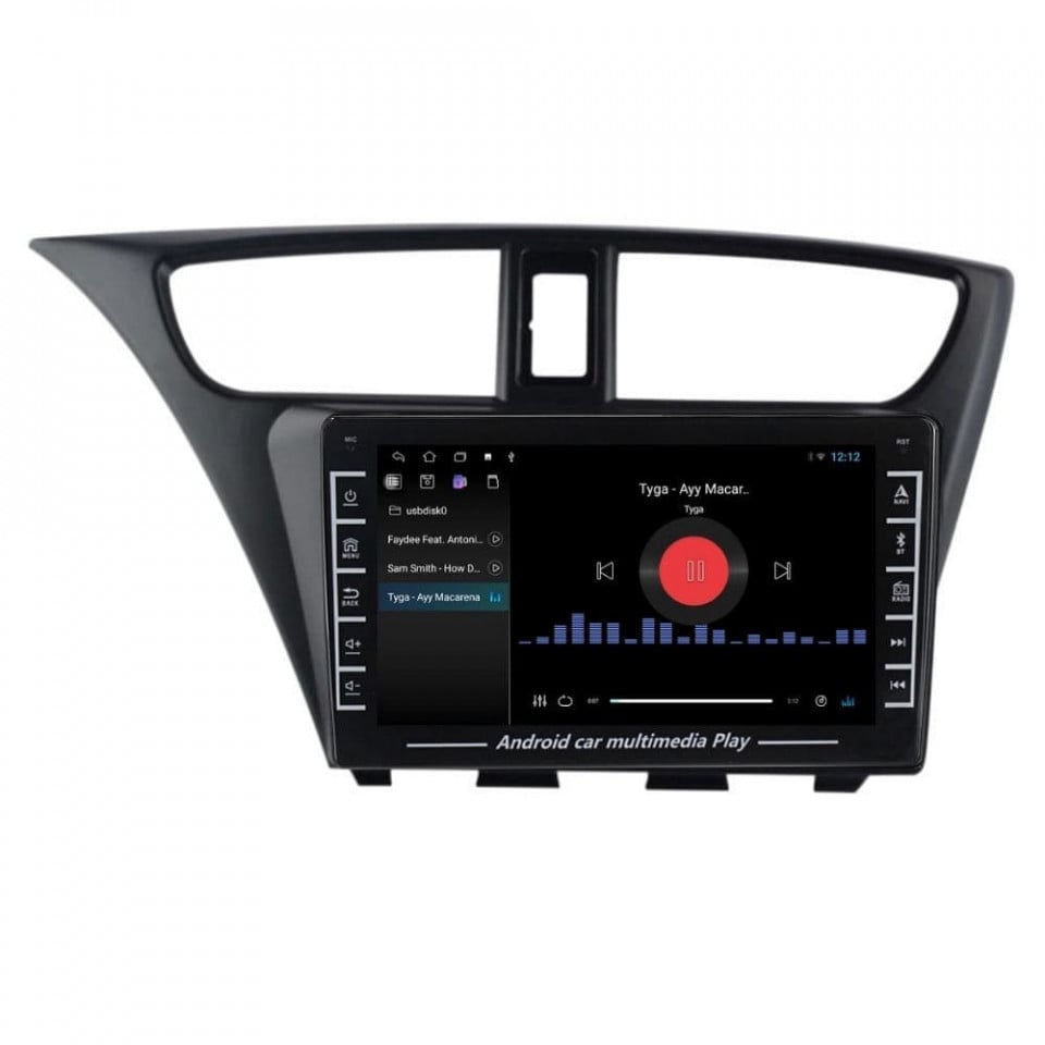 Navigatie dedicata cu Android Honda Civic IX Hatchback 2011 - 2015, 1GB RAM, Radio GPS Dual Zone, Display HD IPS 8