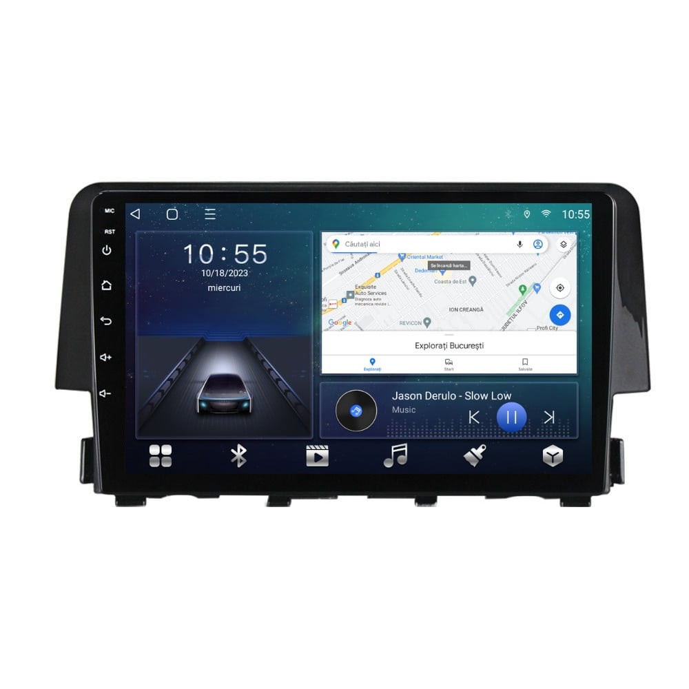 Navigatie dedicata cu Android Honda Civic X 2015 - 2021, 3GB RAM, Radio GPS Dual Zone, Display HD QLED 9