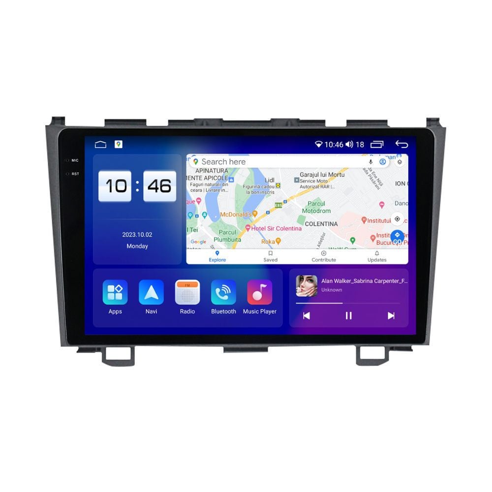 Navigatie dedicata cu Android Honda CR-V III 2006 - 2012, 8GB RAM, Radio GPS Dual Zone, Display 2K QLED 9.5