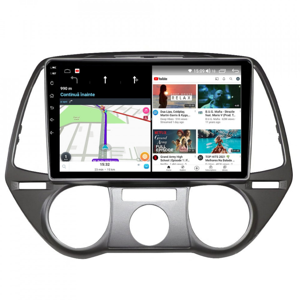 Navigatie dedicata cu Android Hyundai i20 2008 - 2012, clima manuala, 6GB RAM, Radio GPS Dual Zone, Display HD QLED 9" Touchscreen, Internet Wi-Fi si slot SIM 4G, Bluetooth, MirrorLink, USB - Imagine 7