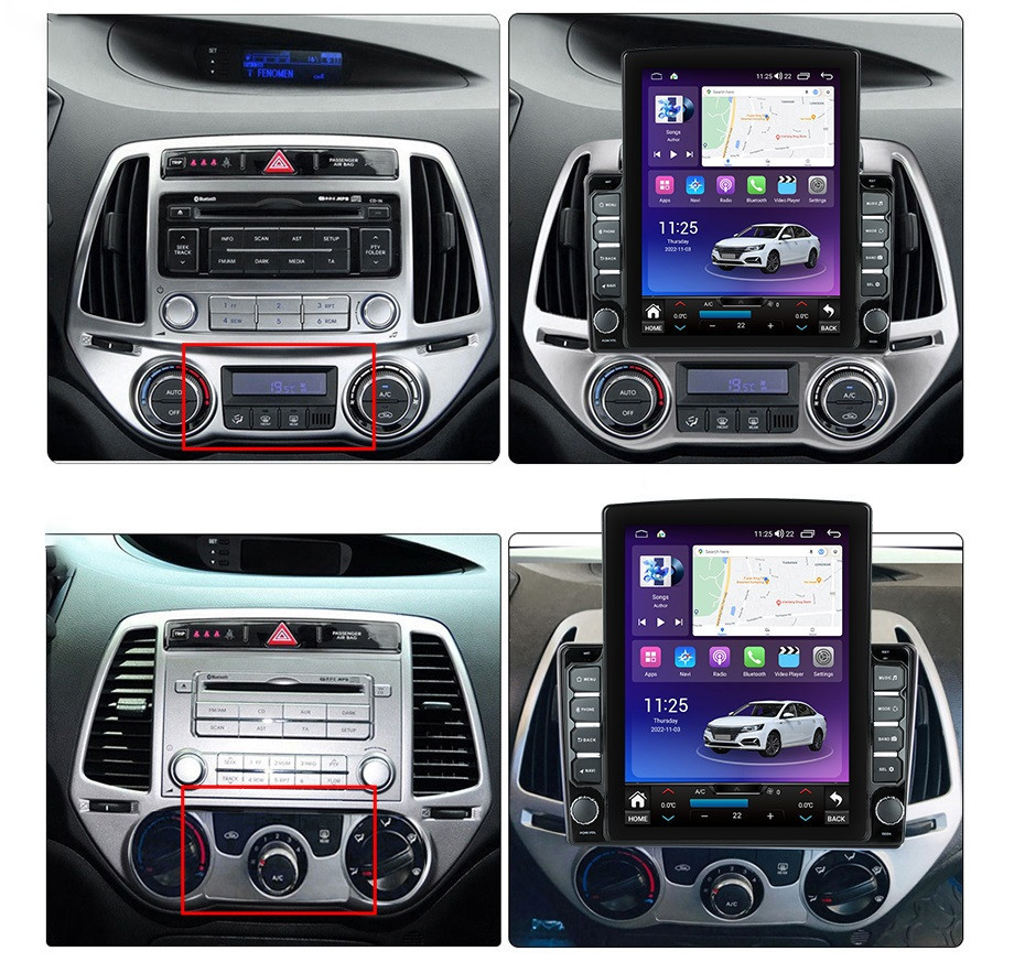 Navigatie dedicata cu Android Hyundai i20 2012 - 2014, 4GB RAM, Radio GPS Dual Zone, Touchscreen IPS 9.7