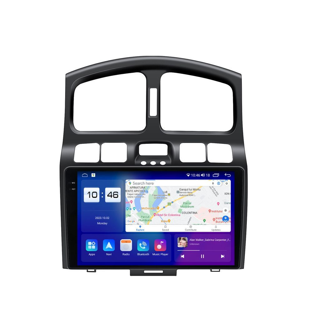 Navigatie dedicata cu Android Hyundai Santa Fe I 2000 - 2006, 8GB RAM, Radio GPS Dual Zone, Display 2K QLED 9.5