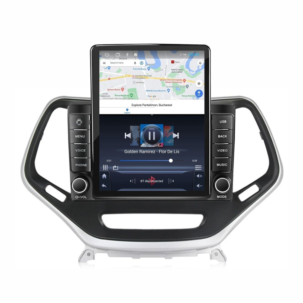 Navigatie dedicata cu Android Jeep Cherokee V 2014 - 2019, 1GB RAM, Radio GPS Dual Zone, Touchscreen IPS 9.7