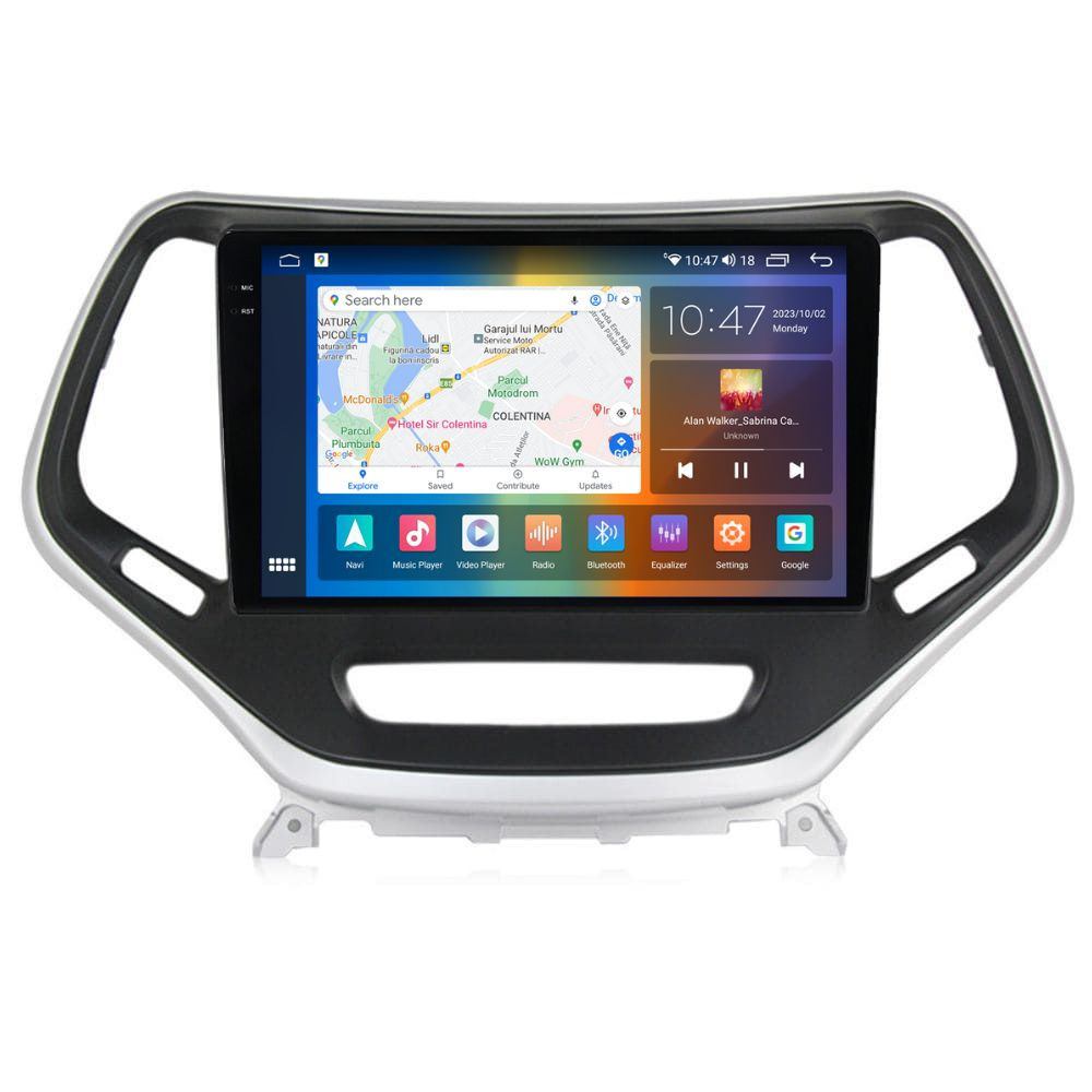 Navigatie dedicata cu Android Jeep Cherokee V 2014 - 2019, 4GB RAM, Radio GPS Dual Zone, Display 2K QLED 10.36