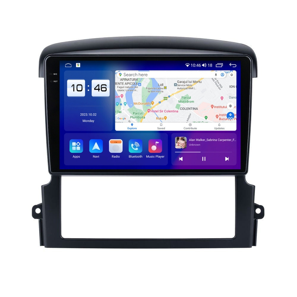 Navigatie dedicata cu Android KIA Sorento I 2006 - 2009, 8GB RAM, Radio GPS Dual Zone, Display 2K QLED 9.5