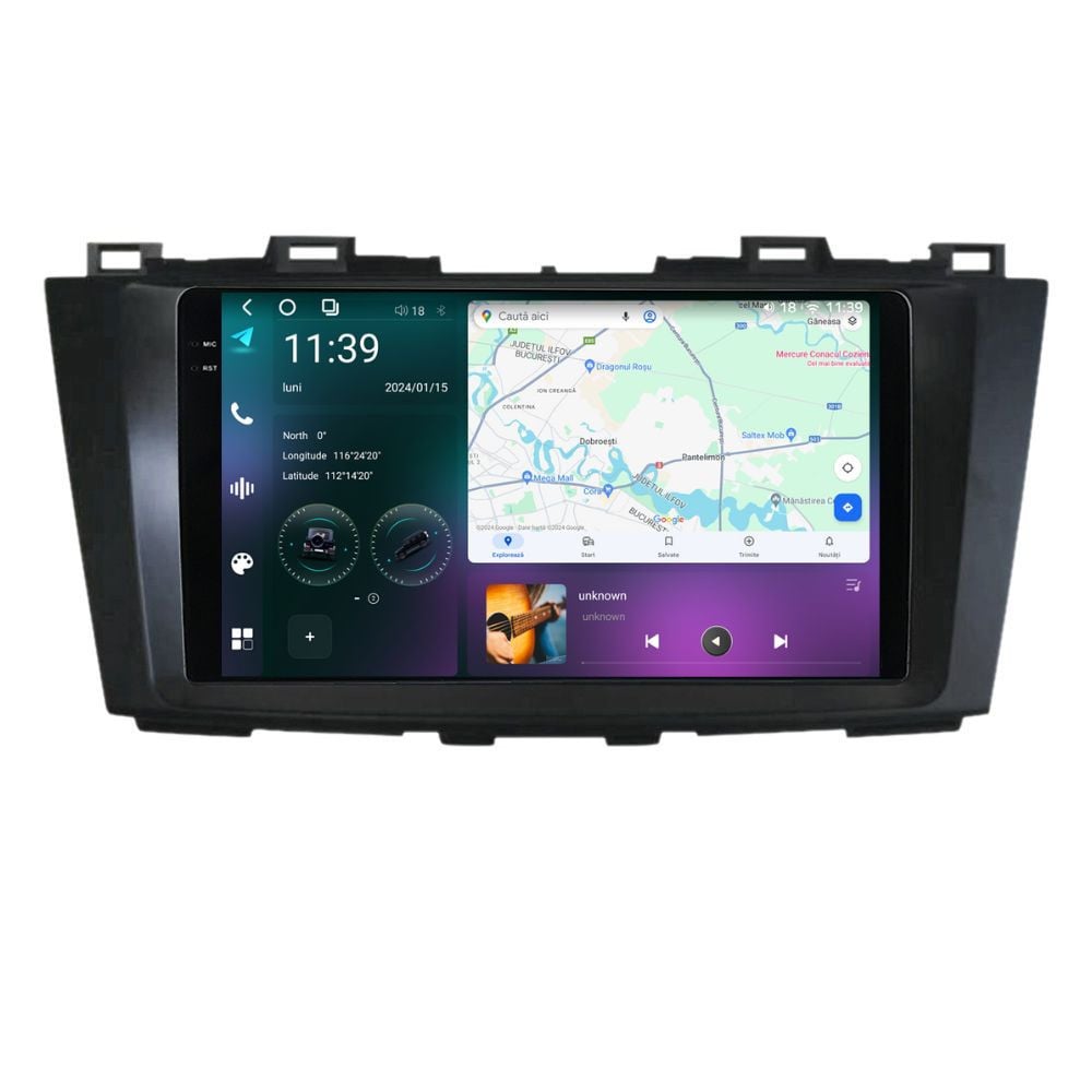 Navigatie dedicata cu Android Mazda 5 2010 - 2017, 12GB RAM, Radio GPS Dual Zone, Display 2K QLED 9.5