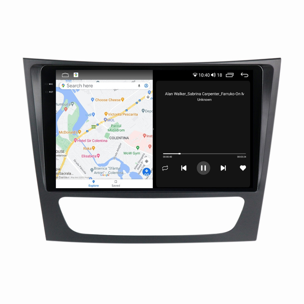 Navigatie dedicata cu Android Mercedes E-Class W211 2002 - 2009, 4GB RAM, Radio GPS Dual Zone, Display 2K QLED 9.5