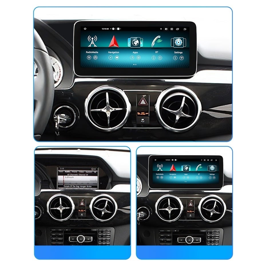 Navigatie dedicata cu Android Mercedes GLK X204 2012 - 2015 cu navigatie NTG 4.5 / 4.7, 6GB RAM, Radio GPS Dual Zone, Display QLED 12.3