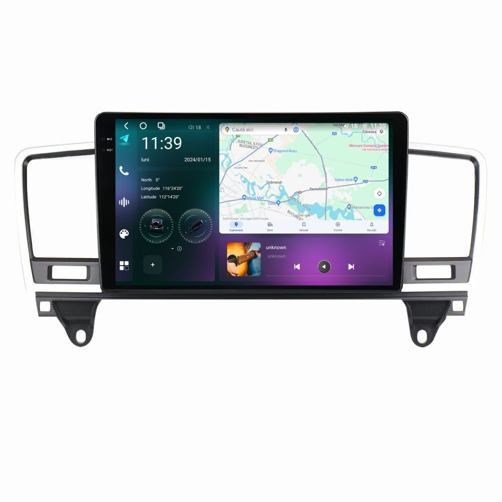 Navigatie dedicata cu Android Mercedes M-Class ML W166 2011 - 2015, 12GB RAM, Radio GPS Dual Zone, Display 2K QLED 9.5