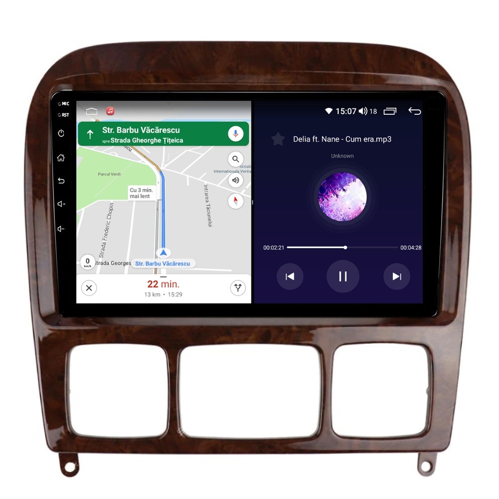 Navigatie dedicata cu Android Mercedes S-Class W220 1998 - 2005, 4GB RAM, Radio GPS Dual Zone, Display HD QLED 9" Touchscreen, Internet Wi-Fi si slot SIM 4G, Bluetooth, MirrorLink, USB - Imagine 6