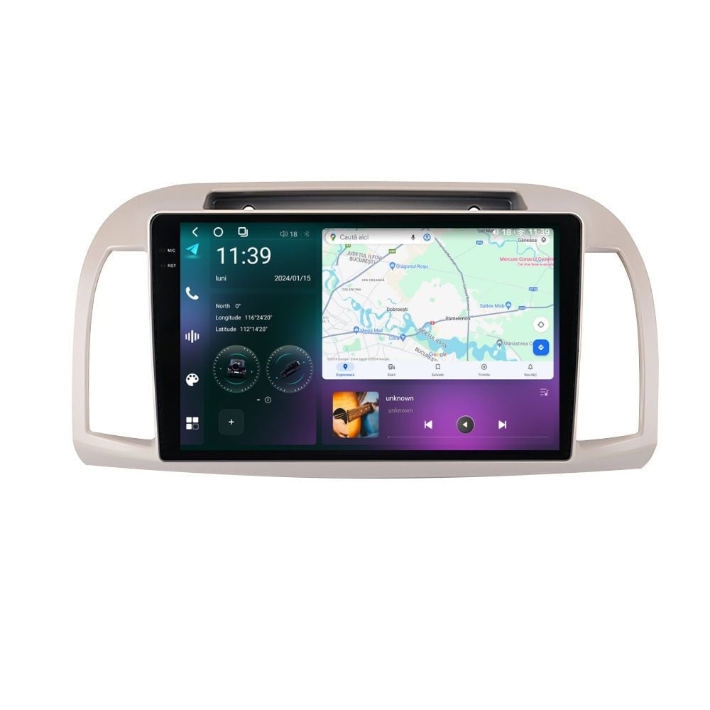 Navigatie dedicata cu Android Nissan Micra III 2003 - 2010, 12GB RAM, Radio GPS Dual Zone, Display 2K QLED 9.5