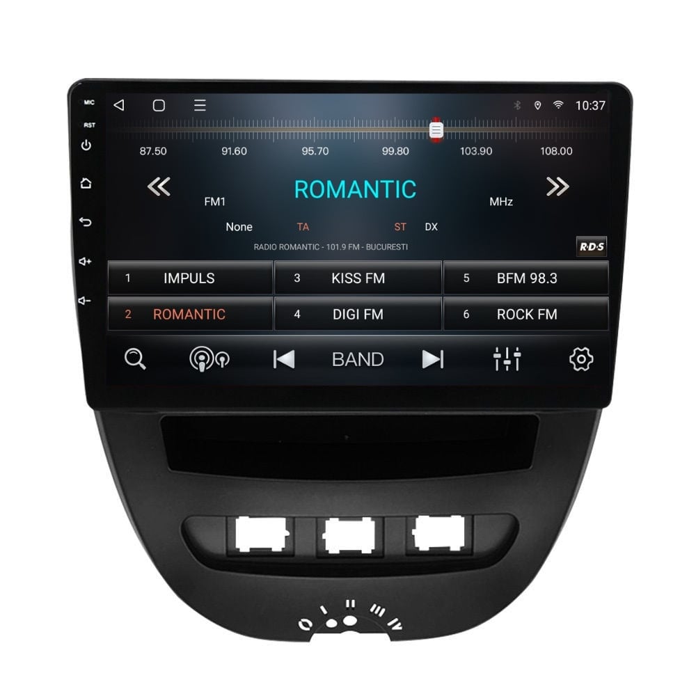 Navigatie dedicata cu Android Peugeot 107 2005 - 2014, 3GB RAM, Radio GPS Dual Zone, Display HD QLED 10