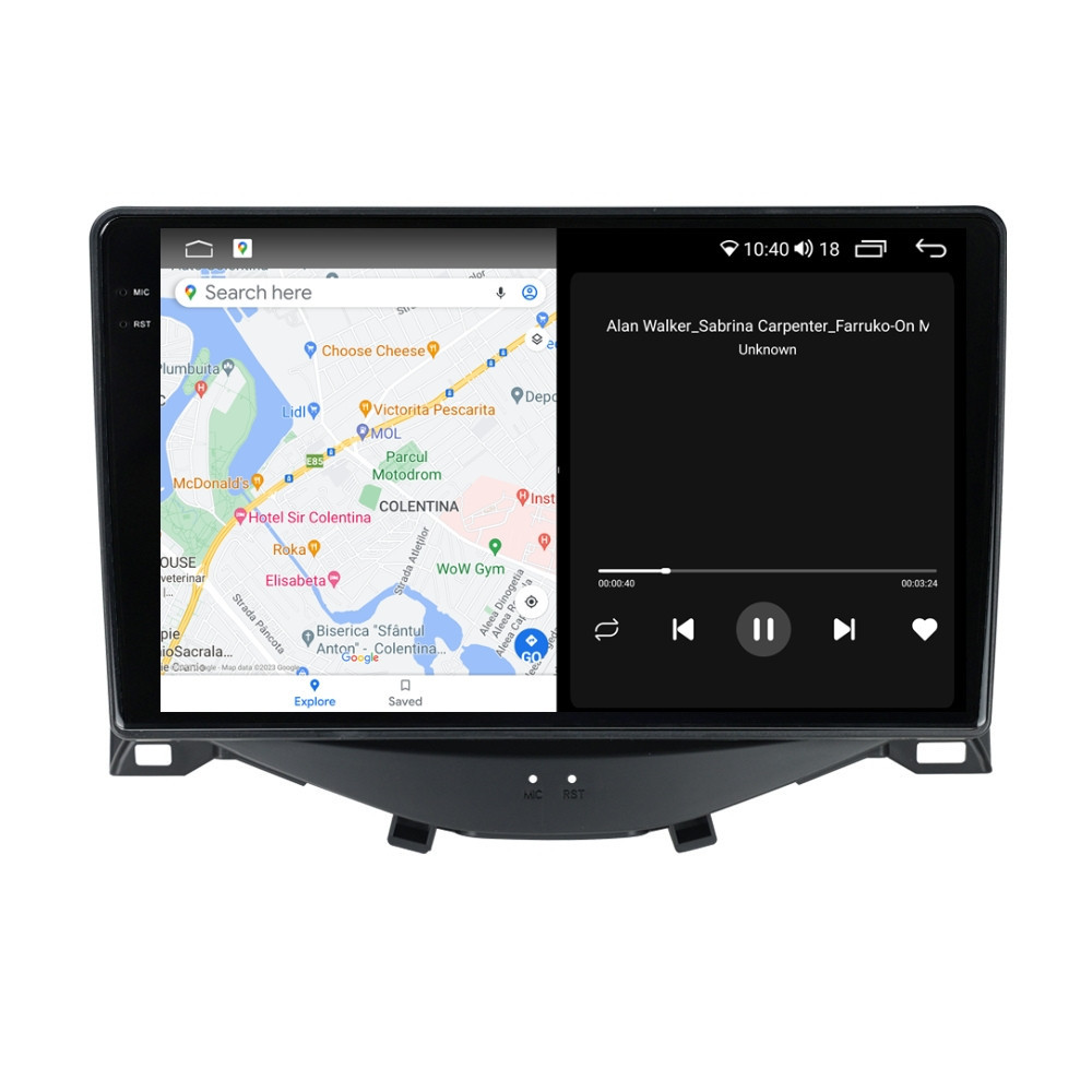 Navigatie dedicata cu Android Peugeot 108 2014 - 2022, 4GB RAM, Radio GPS Dual Zone, Display 2K QLED 9.5