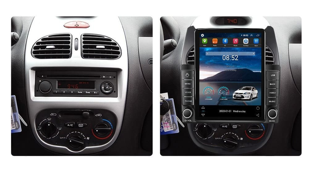 Navigatie dedicata cu Android Peugeot 206 1998 - 2009, 2GB RAM, Radio GPS Dual Zone, Touchscreen IPS 9.7