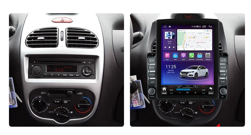 Navigatie dedicata cu Android Peugeot 206 1998 - 2009, 8GB RAM, Radio GPS Dual Zone, Touchscreen IPS 9.7