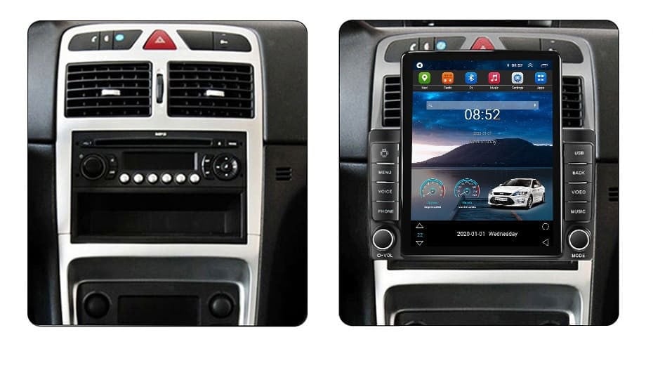 Navigatie dedicata cu Android Peugeot 307 2000 - 2013, 1GB RAM, Radio GPS Dual Zone, Touchscreen IPS 9.7