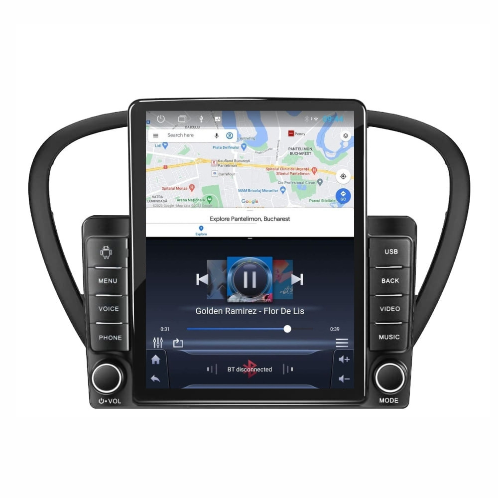 Navigatie dedicata cu Android Peugeot 607 2004 - 2011, 2GB RAM, Radio GPS Dual Zone, Touchscreen IPS 9.7