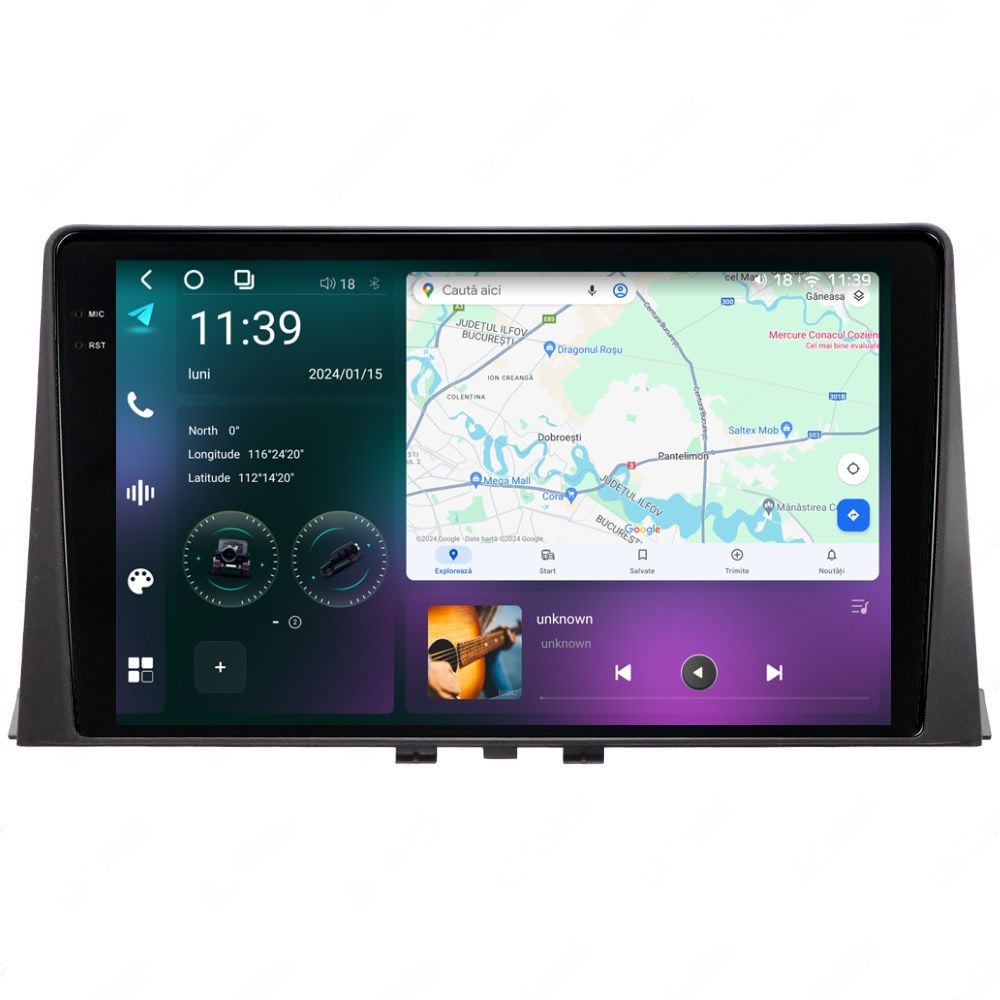 Navigatie dedicata cu Android Peugeot Partner dupa 2018, 12GB RAM, Radio GPS Dual Zone, Display 2K QLED 10.36