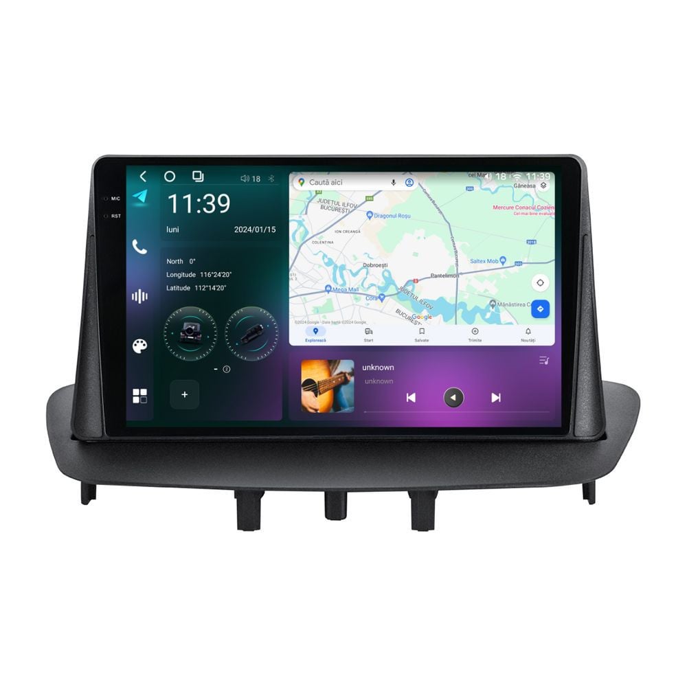 Navigatie dedicata cu Android Renault Megane III 2009 - 2016, 12GB RAM, Radio GPS Dual Zone, Display 2K QLED 9.5