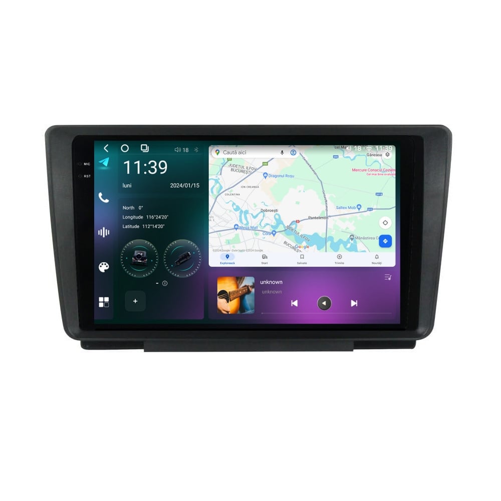 Navigatie dedicata cu Android Skoda Octavia II 2004 - 2013, 12GB RAM, Radio GPS Dual Zone, Display 2K QLED 9.5