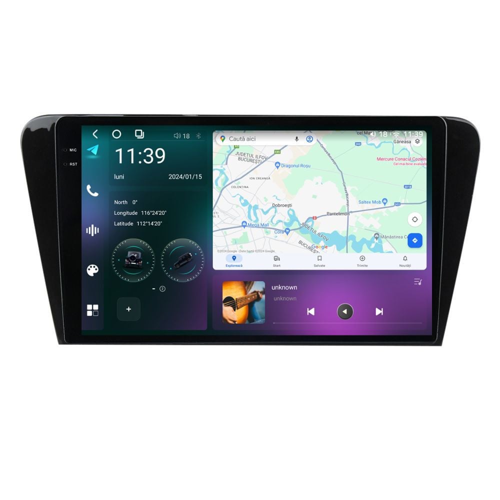 Navigatie dedicata cu Android Skoda Octavia III 2013 - 2020, 12GB RAM, Radio GPS Dual Zone, Display 2K QLED 10.36