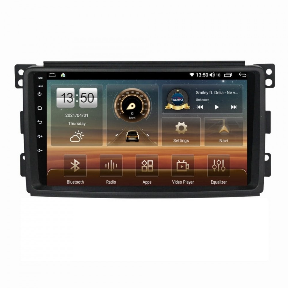 Navigatie dedicata cu Android Smart Fortwo 2007 - 2010, 4GB RAM, Radio GPS Dual Zone, Display HD QLED 9