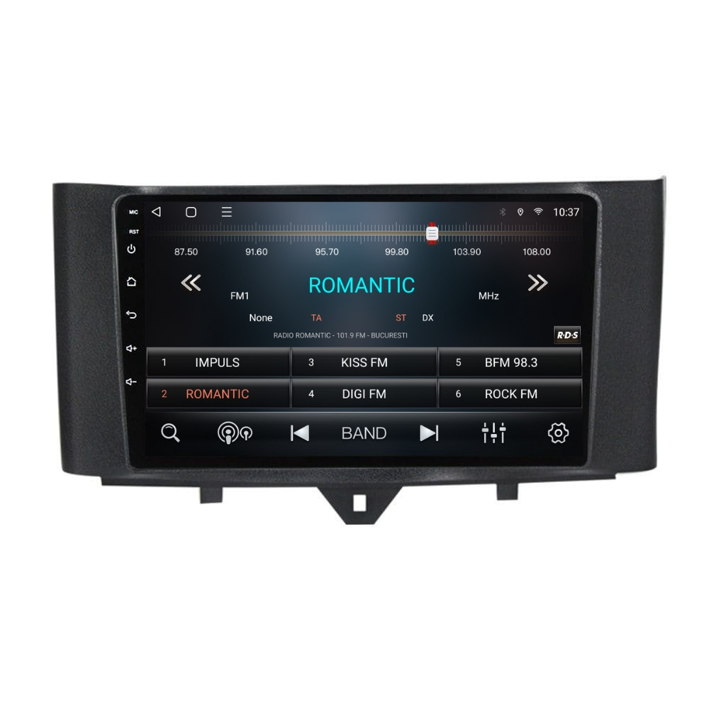 Navigatie dedicata cu Android Smart Fortwo 2011 - 2014, 2GB RAM, Radio GPS Dual Zone, Display HD QLED 9