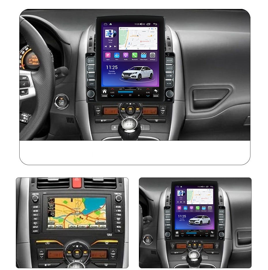 Navigatie dedicata cu Android Toyota Auris 2006 - 2012, 8GB RAM, Radio GPS Dual Zone, Touchscreen IPS 9.7