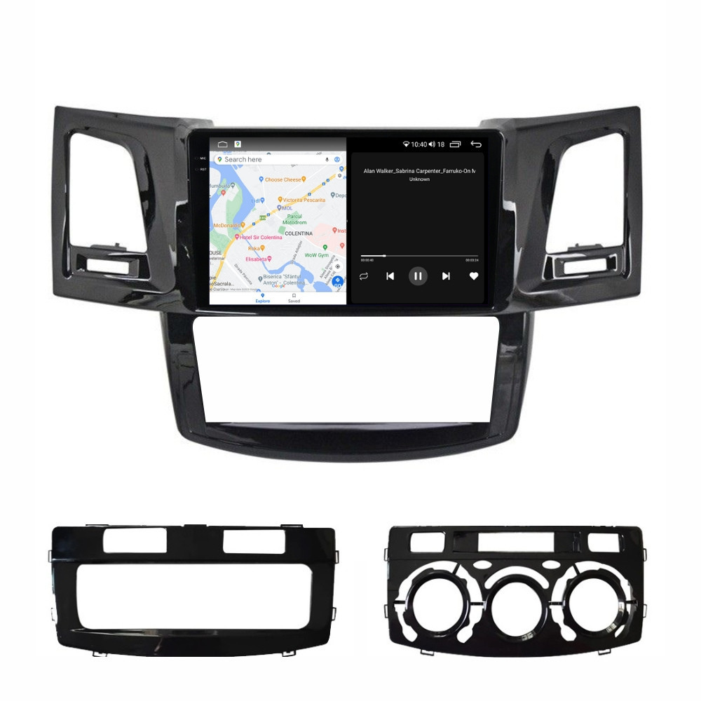 Navigatie dedicata cu Android Toyota Hilux VII 2004 - 2015, 4GB RAM, Radio GPS Dual Zone, Display 2K QLED 9.5