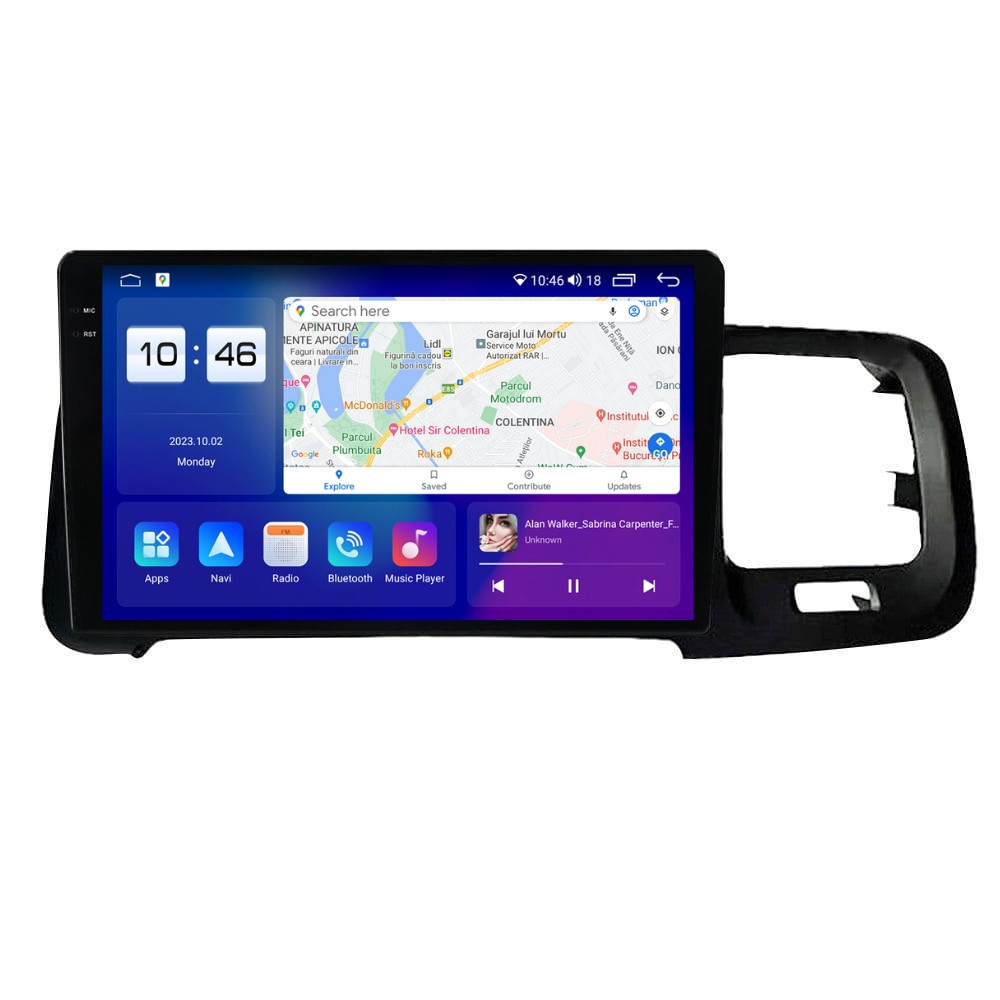 Navigatie dedicata cu Android Volvo S60 II / V60 I 2014 - 2018, 4GB RAM, Radio GPS Dual Zone, Display 2K QLED 9.5