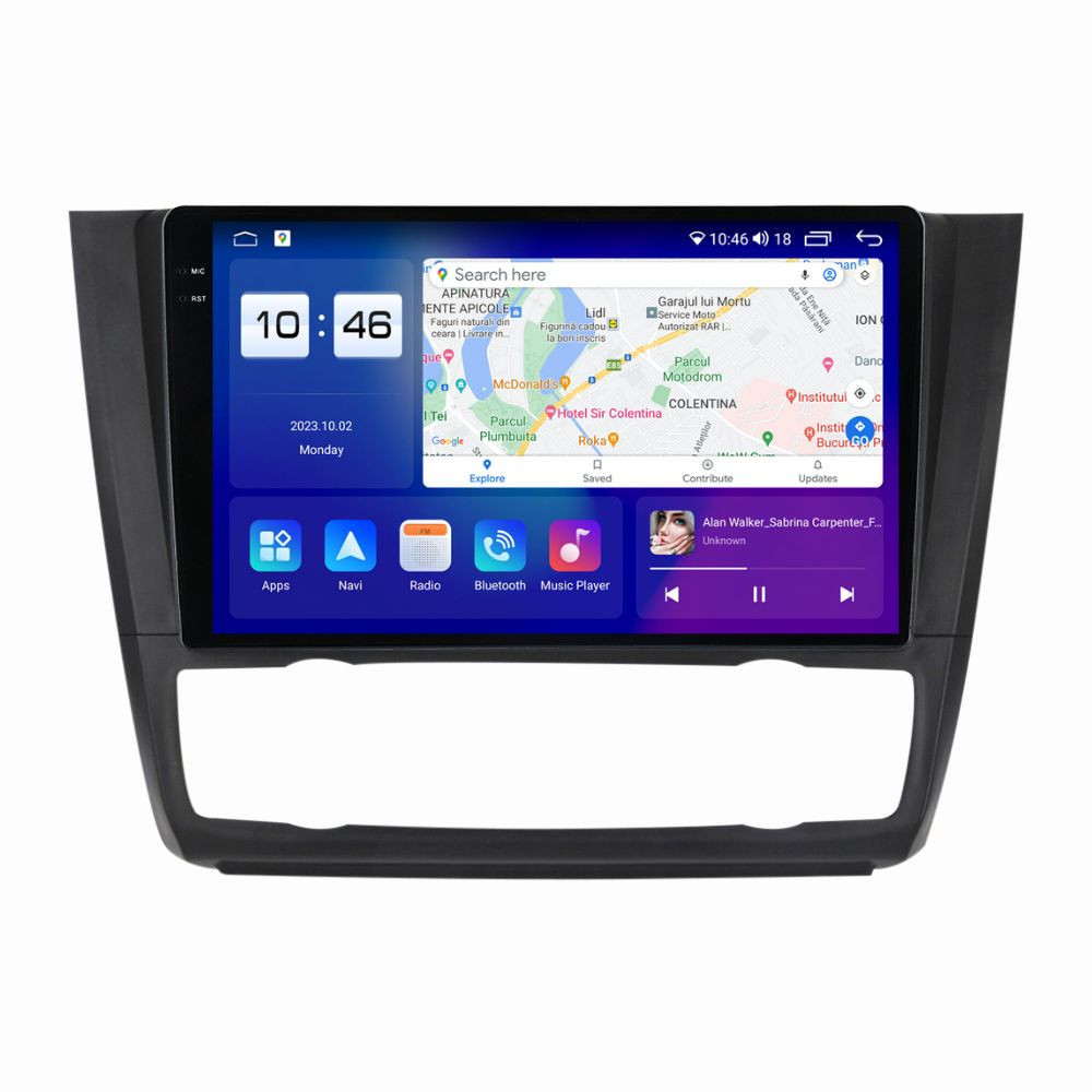 Navigatie dedicata cu Android BMW Seria 1 (E81 / E87) 2007 - 2013, clima automata, 4GB RAM, Radio GPS Dual Zone, Display 2K QLED 9.5