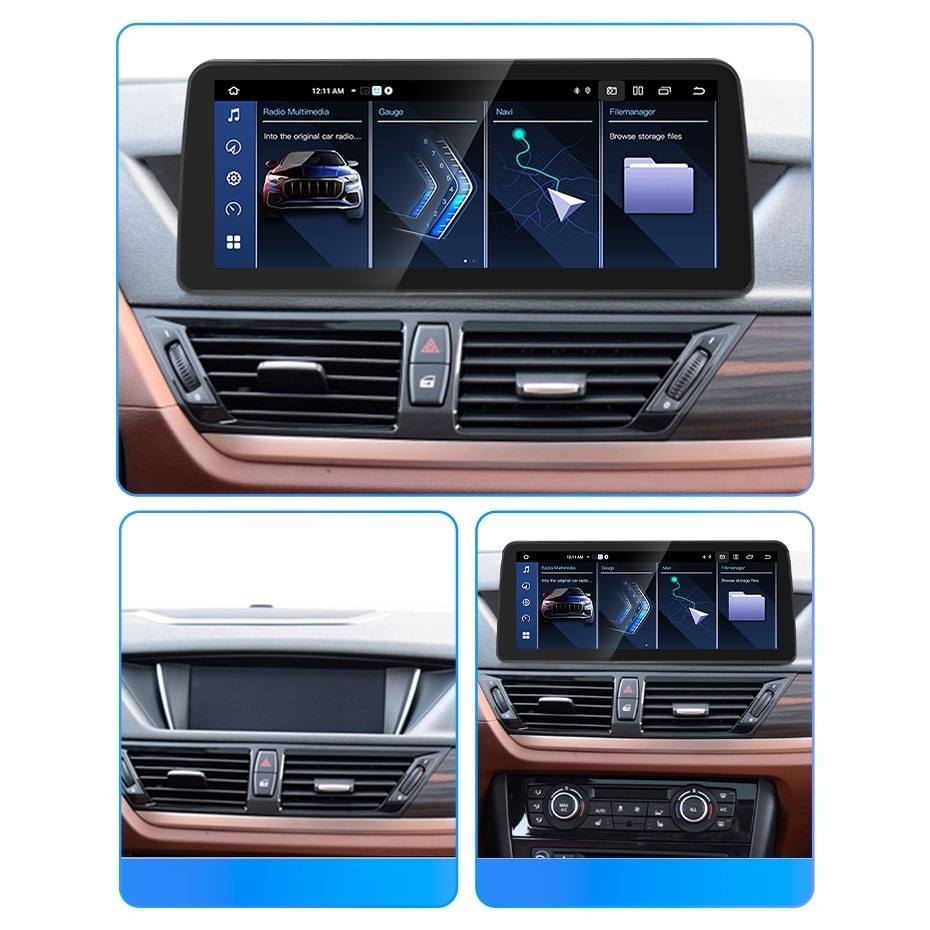 Navigatie dedicata cu Android BMW X1 (E84) 2009 - 2015 fara navigatie originala, 6GB RAM, Radio GPS Dual Zone, Display QLED 12.3